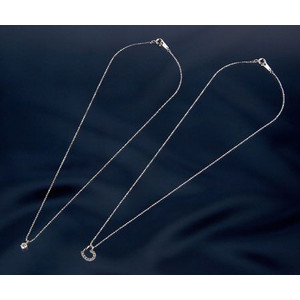 純プラチナ0.2ctダイヤペンダント プラチナ台　合計0.2ctダイヤハートペンダントのセット