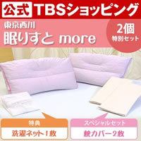【特別価格】東京西川 眠りすとmore／2個セット＋枕カバ−【特典】洗濯ネット付き