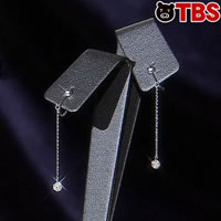 松屋銀座プラチナ合計0.4ctダイヤスイングイヤリング又はピアス